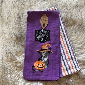 NWT Halloween Wicked Cute Cat 2 Set of Kitchen Towels